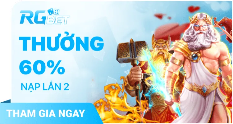 Thưởng 60% nạp lần hai tại rgbet